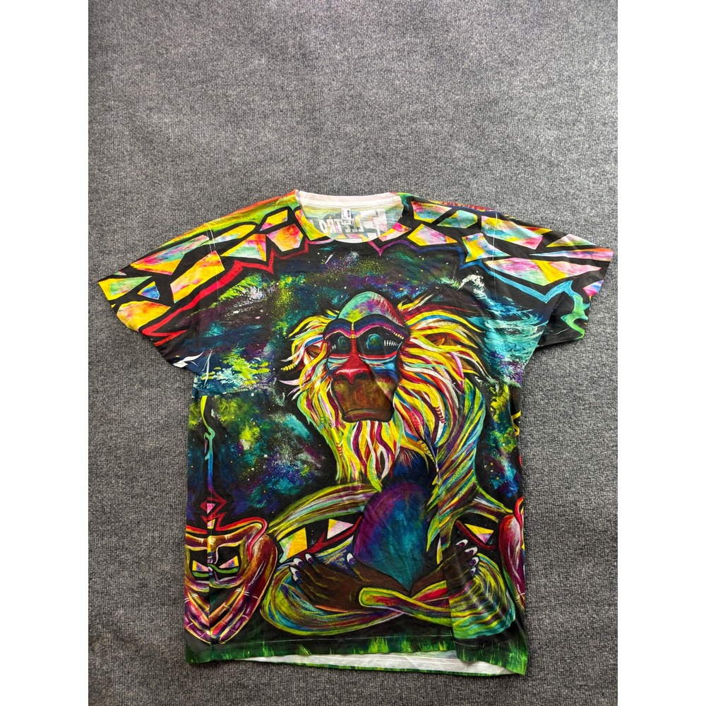 Electro Threads T Shirt Mens XL Psychedelic Rafiki Lion King Sublimation Print